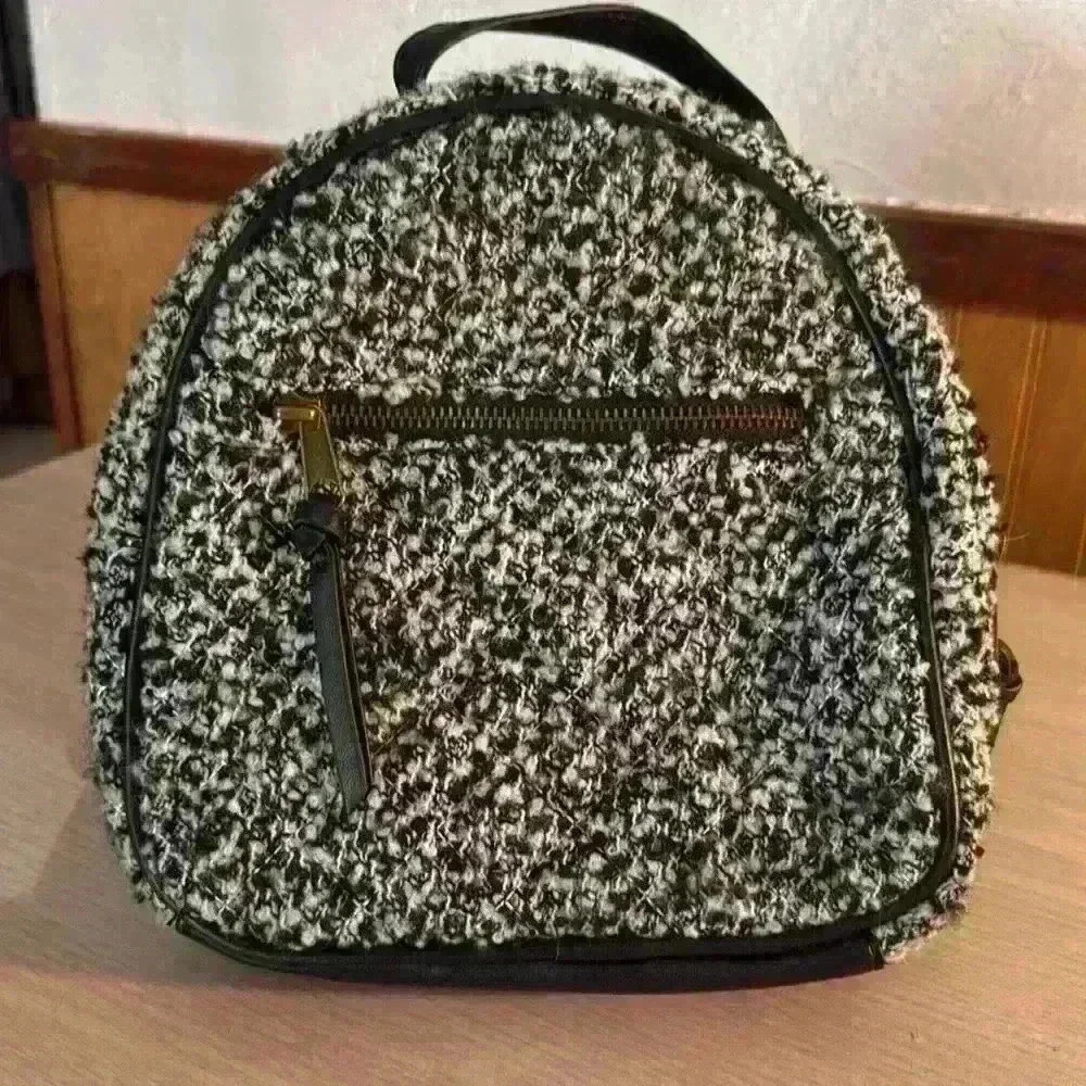 Art Class Black & White Furry Backpack